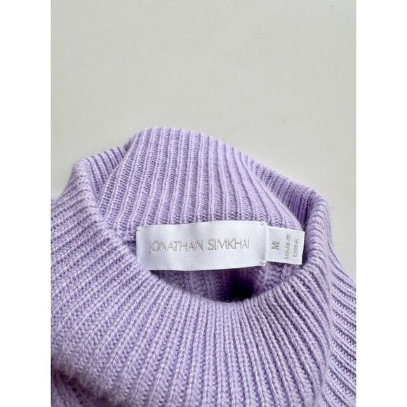 JONATHAN SIMKHAI Amaris Lavender Purple Wool Blend Knit Wrap Sweater, Size M - Picture 14 of 16